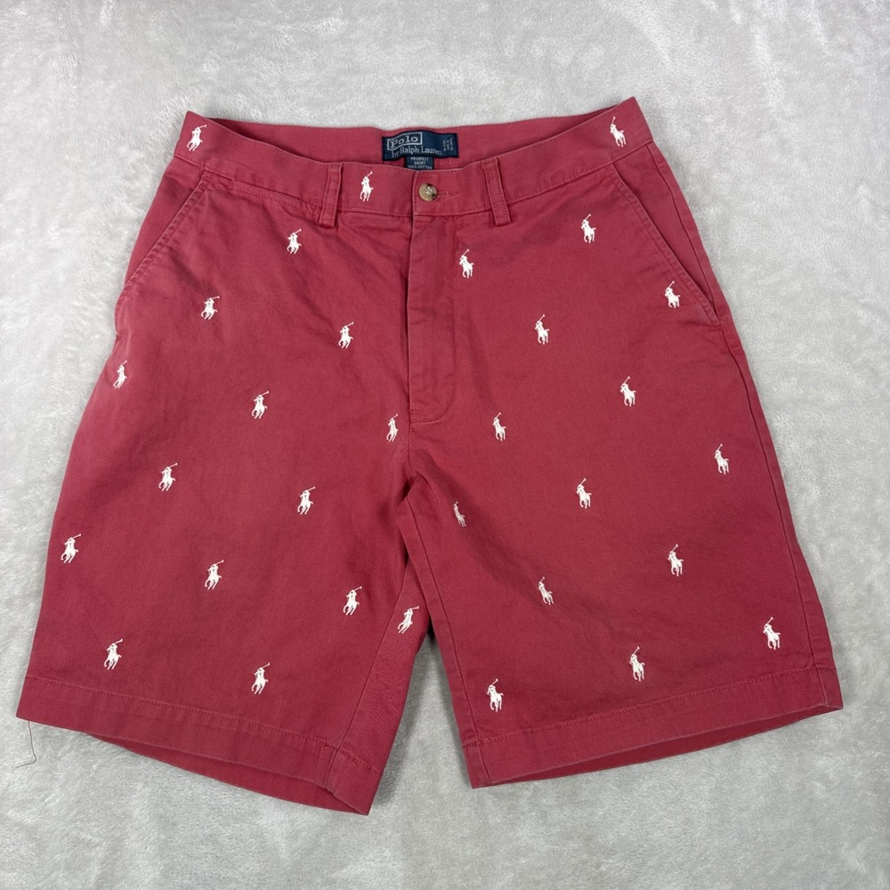 Polo Ralph Lauren All Over Pony Logo  Size 31 Mens Prospect Shorts VTG Golf